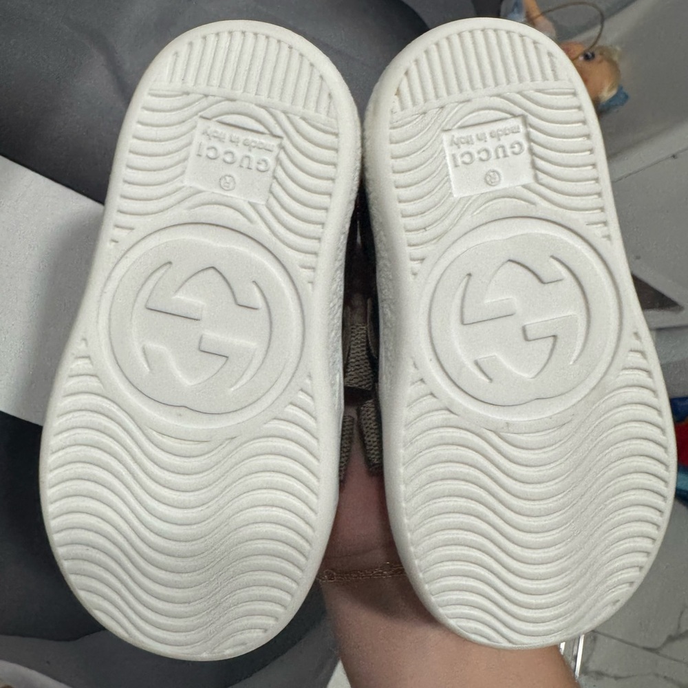 Gucci Brown and Green Velcro Sneakers - Picture 3 of 3